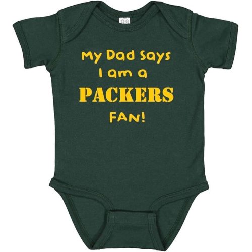 Green Bay Baby Football - My Dad Says I am a Fan Cute Bodysuit Romper Outfit