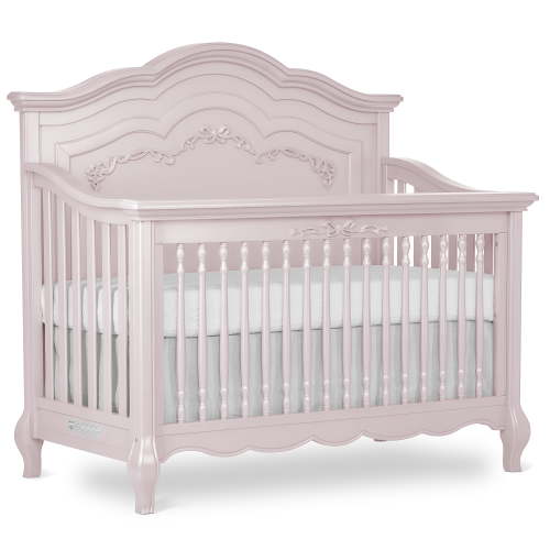 Evolur Aurora 5-In-1 Convertible Crib In Pink Pearl, Greenguard Gold Certified, Features 3 Mattress Height Settings, Sturdy And Spacious Baby Crib, Wooden Furniture