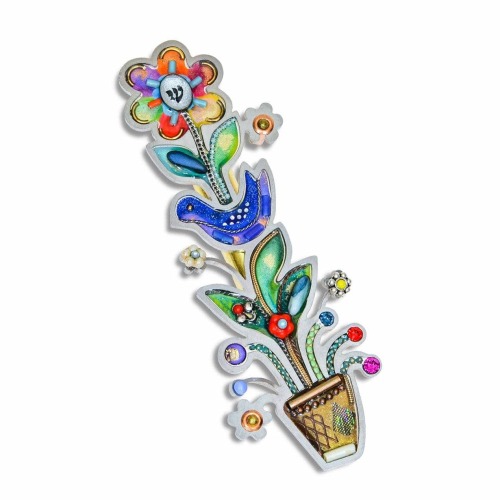 Seeka Flower Pot with a Dove Mezuzah