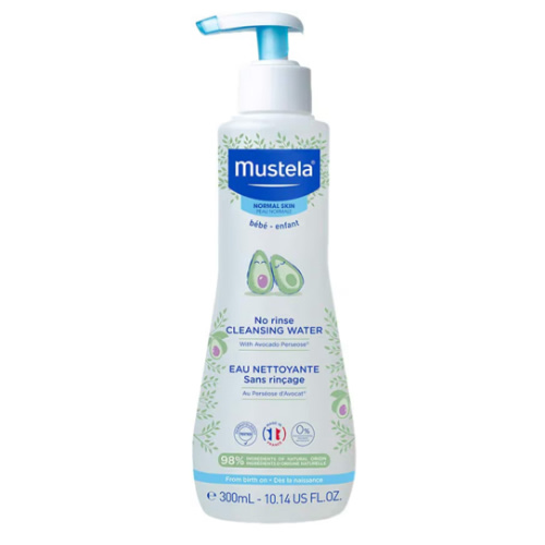 Mustela Baby Cleansing Water - No-Rinse Micellar Water - with Natural Avocado & Aloe Vera - for Baby's Face, Body & Diaper - 1 or 2-Pack - Various Sizes