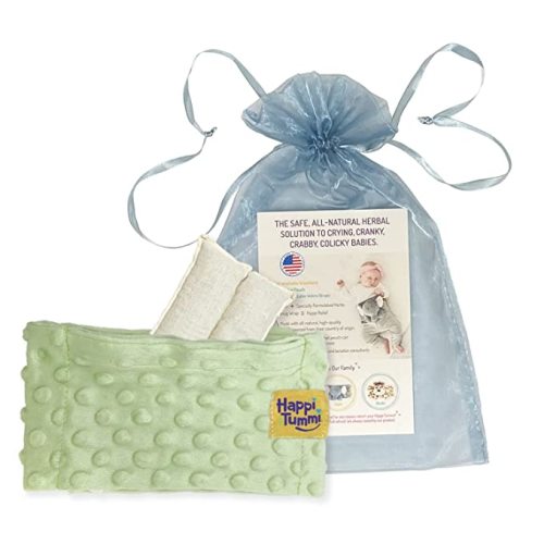 Happi Tummi Colic and Gas Relief for Babies and Infants- Heated Belly Wrap for Newborns - Aromatherapy Wrap for Upset Tummy and Constipation - Green