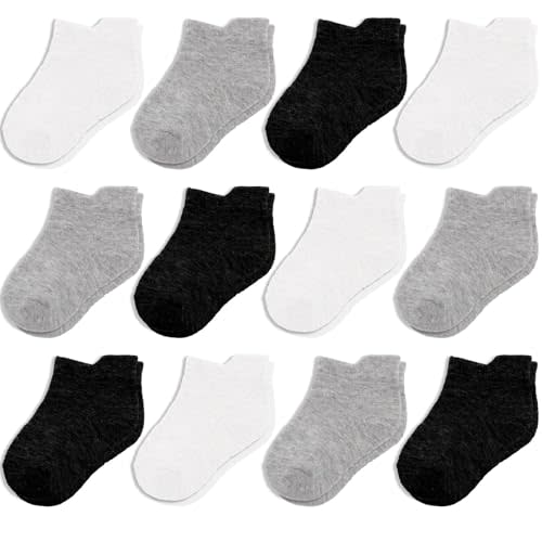 CozyWay Baby & Toddler Socks Ankle Comfy Cotton Socks For Girls and Boys No Show Infant - 12 Pack
