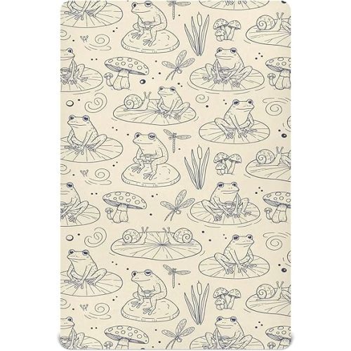 Cute Frog Crib Sheets for Boys Girls, Soft Breathable Stretchy Baby Sheet Fitted Standard Crib & Toddler Bed Mattress for Baby Toddler 27 X 39 in