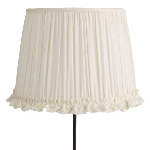 Ivory Cotton Pleated Ruffle Table Lamp Shade