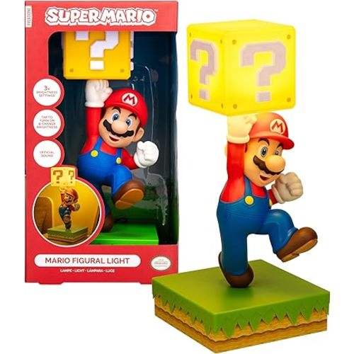 Paladone Super Mario Diorama Light – 35cm Tap-Activated Lamp with 3 Brightness Settings & Official Sound, USB Powered Bedroom & Gaming Room Decor – Nintendo Collectible Gift