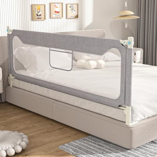 78.74" Bed Rails for Toddlers, Upgrade Baby Bed Rail Guard Toddler Bed Rail | Bed Rails for Baby Height Adjustable Specially Designed for Queen, King Size (1 Side:78.74"(L) x 27"(H))