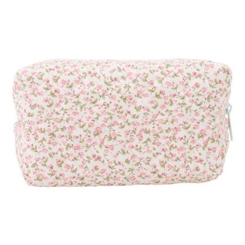 Unique Bargains Women Portable Little Flower Pattern Makeup Bag 1 Pc - Pink