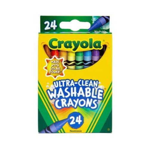 Crayola 24ct Ultra Clean Washable Crayons Kids School Supplies Art Classroom Must Haves for Teachers Coloring Gift Ages 3+