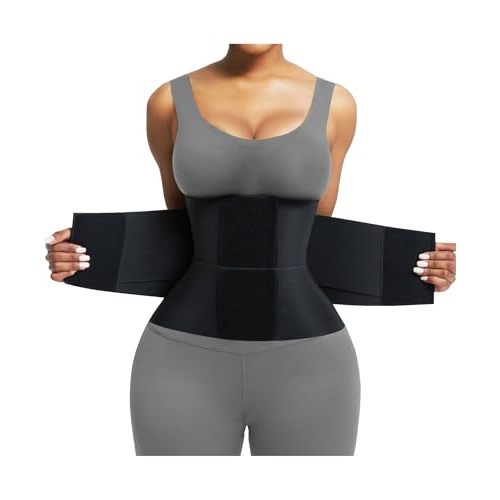 FeelinGirl Waist Trainer Belt Waist Cincher Trimmer Ab Belt Tummy Control Body Shaper with Triple Wrap Women and Men