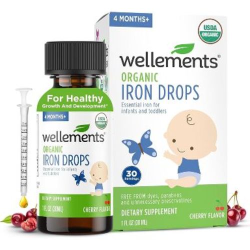 Wellements Organic Iron Drops 1 Oz