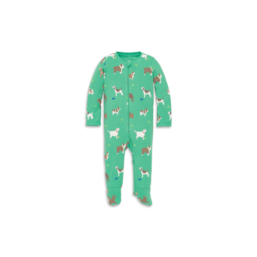Baby Organic Zip Footie In Fall Prints