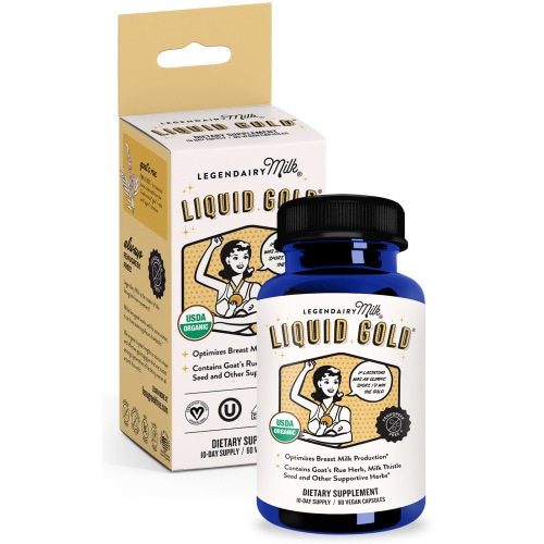 Legendairy Milk Liquid Gold, Adults Lactation Supplement, Organic Ingredients, 60 Caps
