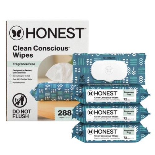 The Honest Company Plant-Based Baby Wipes made with over 99% Water - Balance Blues - 288ct