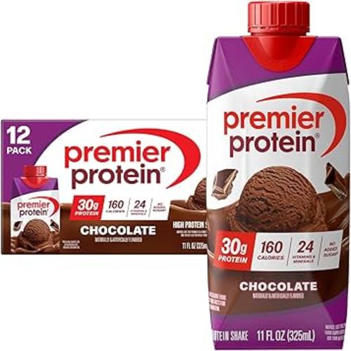 Premier Protein Shake, Chocolate, 30g Protein, No Added Sugar, 24 Vitamins & Minerals to Support Immune Health, 11 fl oz, 12 Pack (Packaging May Vary)