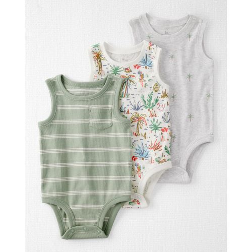 Baby 3-Pack Organic Cotton Rib Bodysuits - Little Planet | Carter's