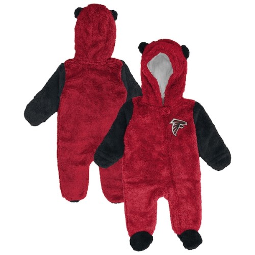 Newborn & Infant Atlanta Falcons Outerstuff Red Stay Napping Fleece Bunting Full-Zip Sleeper