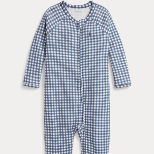Gingham Cotton Footed Coverall
