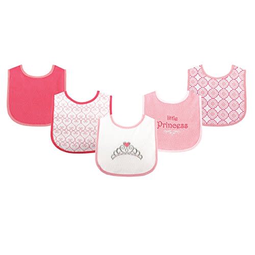Luvable Friends Baby Cotton Terry Drooler Bibs with PEVA Back, Transportation, One Size