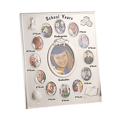Elegance School Years K-12 Picture Frame, 13 Openings, Silver