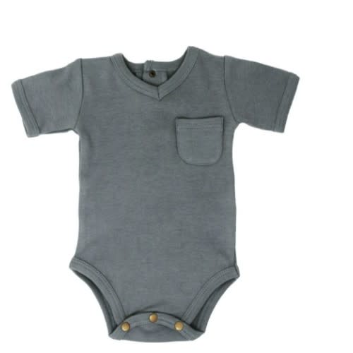 Organic V-Neck Bodysuit in Moonstone – L'ovedbaby