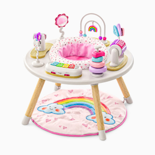 4-in-1 Montessori Inspired Wooden Activity Center & Table - Rainbow