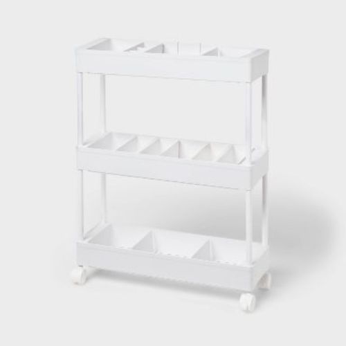 Narrow Rolling Cart with Accessories White - Brightroom™
