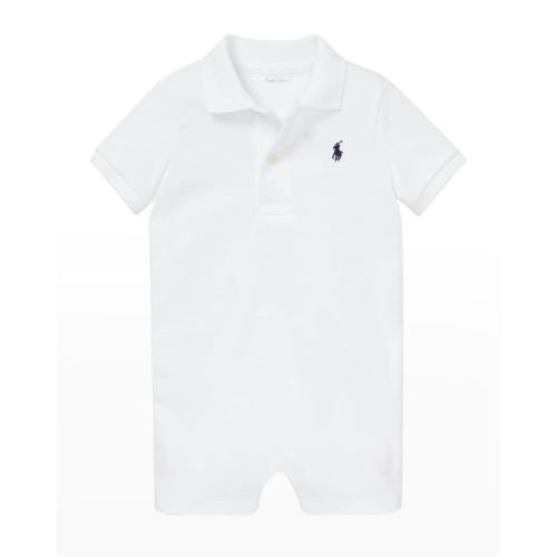 Boy's Polo Interlock Cotton Shortall, Sizes 3M-24M