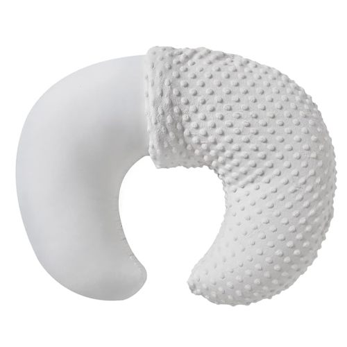 Nursing Pillow and Positioner with Cover for Breastfeeding and Bottle Feeding, Propping Baby, Tummy Time, Baby Sitting Support, Awake-Time Support (White, 22" x 17.7" x 5.9")