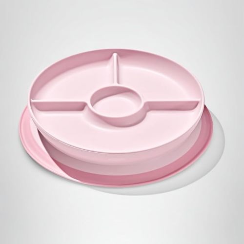 OXO Tot Stick and Stay Suction Divided Plate - Blossom