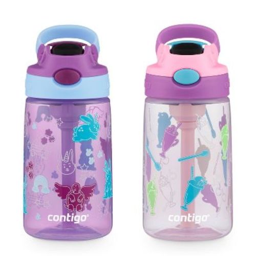 Contigo 14oz 2pk Plastic Cleanable Kids' Water Bottles