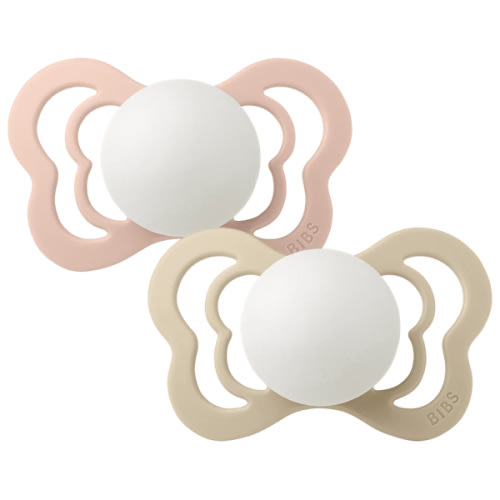 BIBS Couture GLOW Pacifiers 2 Pack - Blush/Vanilla