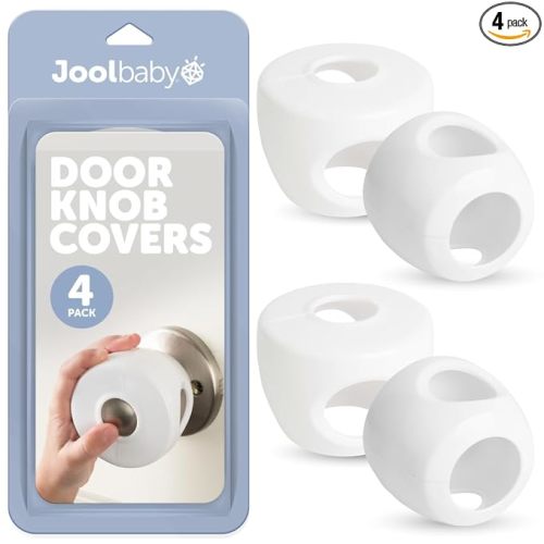 Jool Baby Door Knob Child Safety Covers (4 Pack) Prevent Kids from Opening Doors – Easy to Install