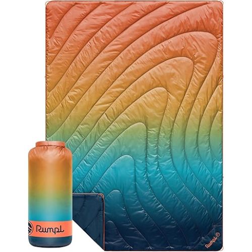 Rumpl Original Puffy Blanket - Warm, Water-Resistant Camping Blanket with 100% Recycled Synthetic Insulation, 52"x75", Original Puffy V2, Baja Fade