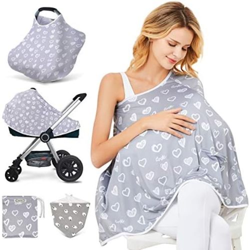 Baby Nursing Cover & Nursing Poncho - Multi Use Cover for Baby Car Seat Canopy, Shopping Cart Cover, Stroller Cover