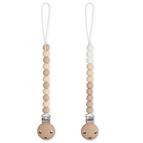 Pacifier Clip for Boys and Girls by Comfy Cubs - Beige, Light Beige, & White