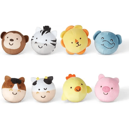 Melissa & Doug Rollables Safari and Farm Friends Infant and Toddler Toy 2-Pack