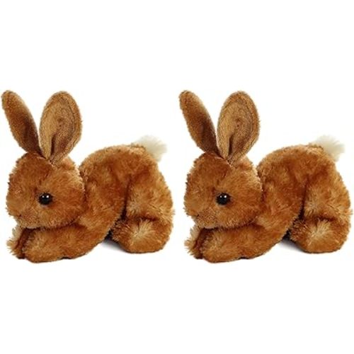 Aurora® Adorable Mini Flopsie™ Bitty Bunny™ Stuffed Animal - Playful Ease - Timeless Companions - Brown 8 Inches
