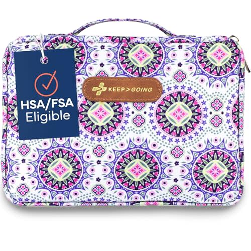 KeepGoing Large Home First Aid Kit for Kids – 270 Pc. for Car, Home, Dorm, & Boat with Latex-Free Bandages – 10 x 7 x 3.5 in. Travel First Aid Kit (Boho)