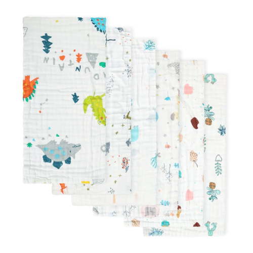 Baby Muslin Burp Cloths 100% Cotton 6 Pack Newborn Spit up Rags Extra Absorbent and Soft Burping Rags for Girls and Boys Large 20 x 10 inch
