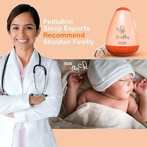 Baby Shusher Firefly Baby Soother for Crying Babies with Nightlight - White Noise Sound Machine, Baby Soother for Sleeping, Newborn Essentials for Crib, USB Rechargeable - 1 Count