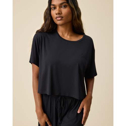 Aria Bamboo Casual Cropped Short Sleeve Top | Thyme - Kindred Bravely