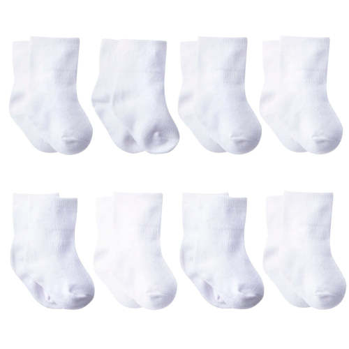 8-pack White Jersey Wiggle Proof® Crew Sock – Gerber Childrenswear