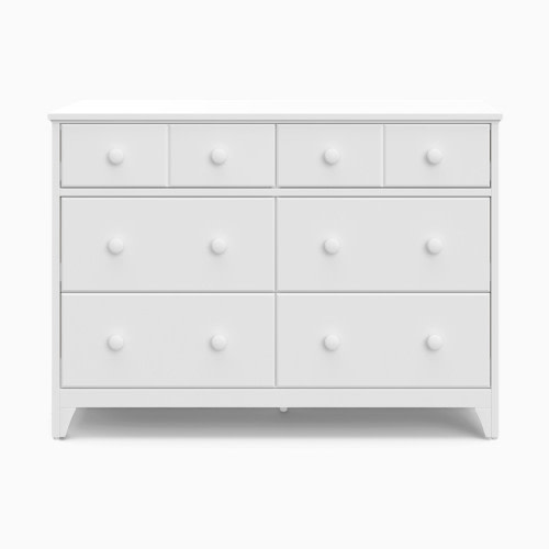 Storkcraft Moss 6 Drawer Double Dresser - White