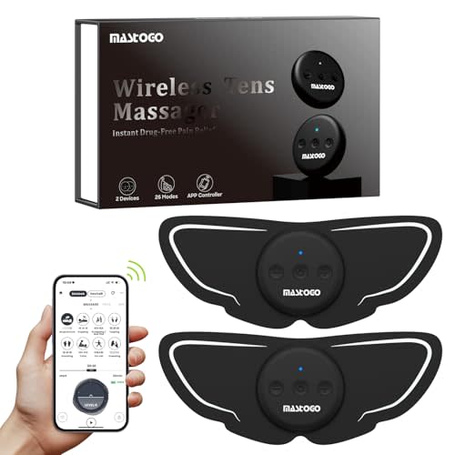 Wireless TENS Unit, Dual Host Muscle Stimulator with APP Control Up to 26 Modes, for Pain Relief, Portable and Rechargeable TENS Unit Muscle Stimulator
