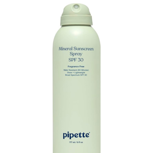 Pipette Baby Mineral Sunscreen Spray SPF 30, Broad Spectrum with Non-Nano Zinc Oxide, Water Resistant UVB/UVA Non-Toxic Sun Protection for Kids & Sensitive Skin, 6 oz