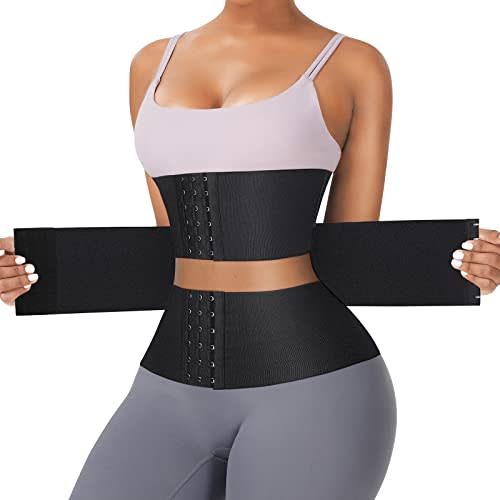 FeelinGirl Waist Trainer for Women 3 Segmented Hourglass Underbust Body Shaper With 3 Steel Bones and Hook And Eye