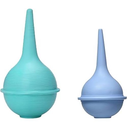 Rubber Bulb Syringe Set – 2 oz & 3 oz Ear Wax Removal Syringe, Nasal Aspirator for Mucus Rinse, Gentle Ear Cleaning Bulb