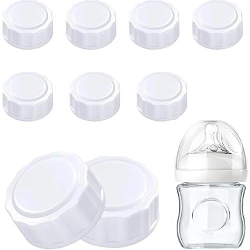 Travel Bottle Caps Compatible with Avent Bottles-Baby Bottle Lid-Bottle Lids Replacement-Travel Caps-Rewritable Sealing Discs for Avent Wide Mouth Bottles (9-PCs)