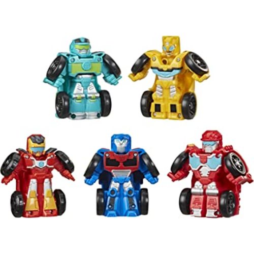 Transformers Playskool Heroes Rescue Bots Academy Mini Bot Racers Converting Robot Toy 5-Pack, 2-Inch Collectible Toy Cars (Amazon Exclusive)