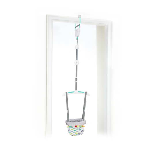 Bright Starts Baby Activity Bouncer, Playful Parade Door Jumper with Taggies, Jump Frame for Doorway